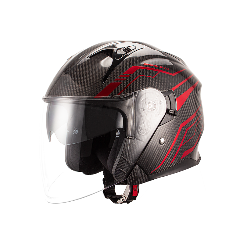Carbon Fiber Open Face Motorcycle Helmet 