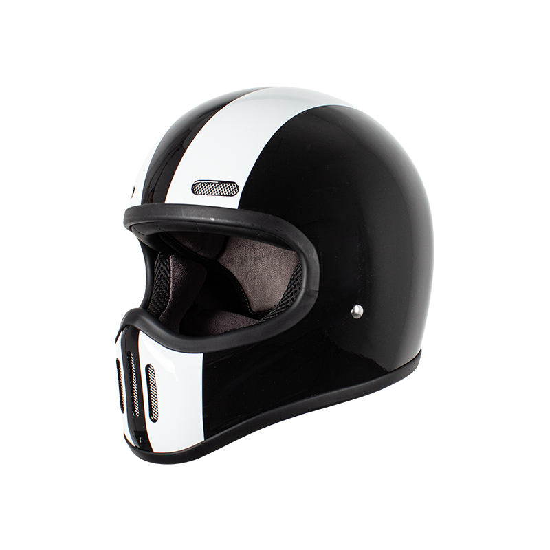 Retro Carbon Full Face Motorcycle Helmet 