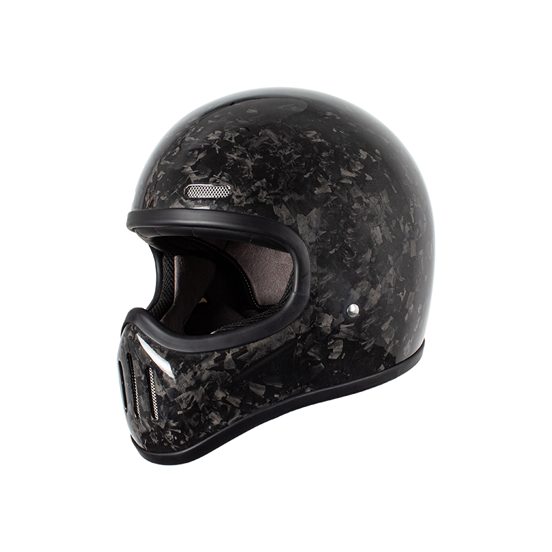 Retro Carbon Full Face Motorcycle Helmet 