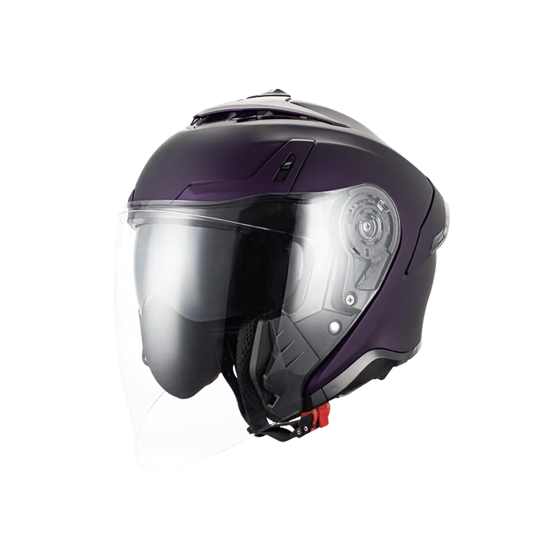 Carbon Open Face Motorcycle Helmet With Double Visors