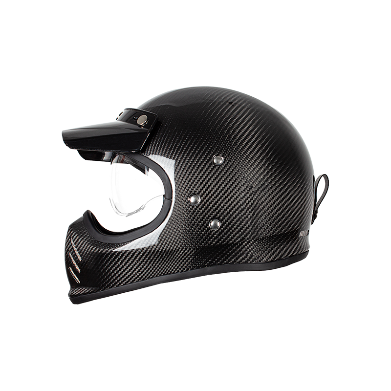 Retro Carbon Fiber Full Face Retro Motorcycle Helmet