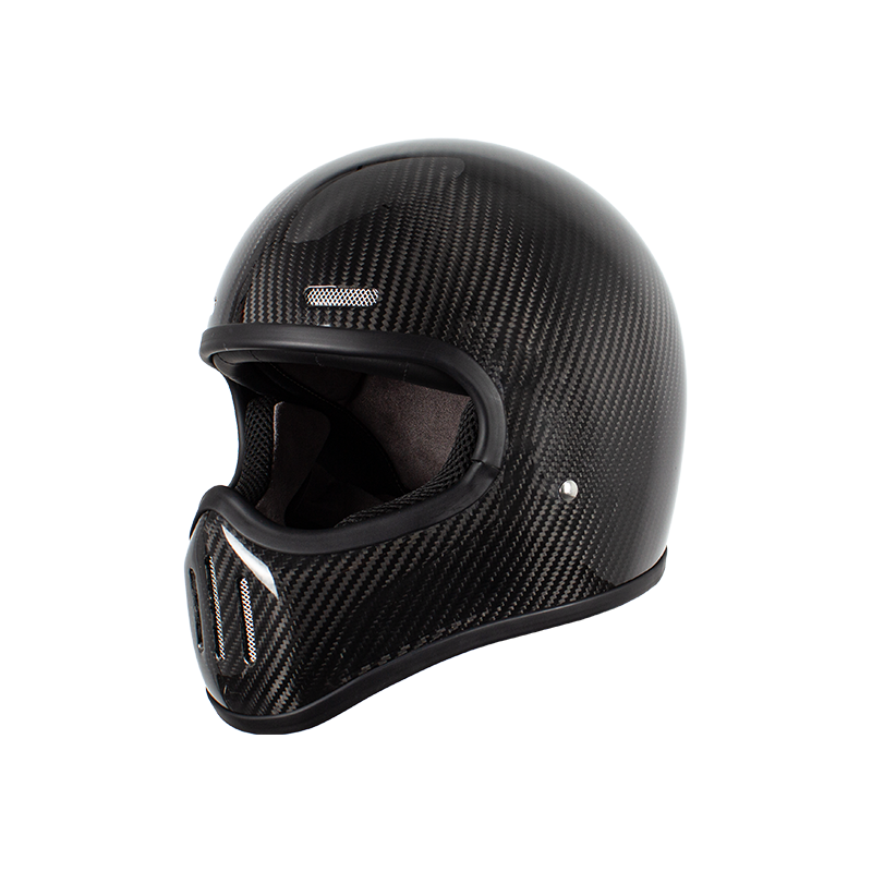 Retro Carbon Full Face Motorcycle Helmet 