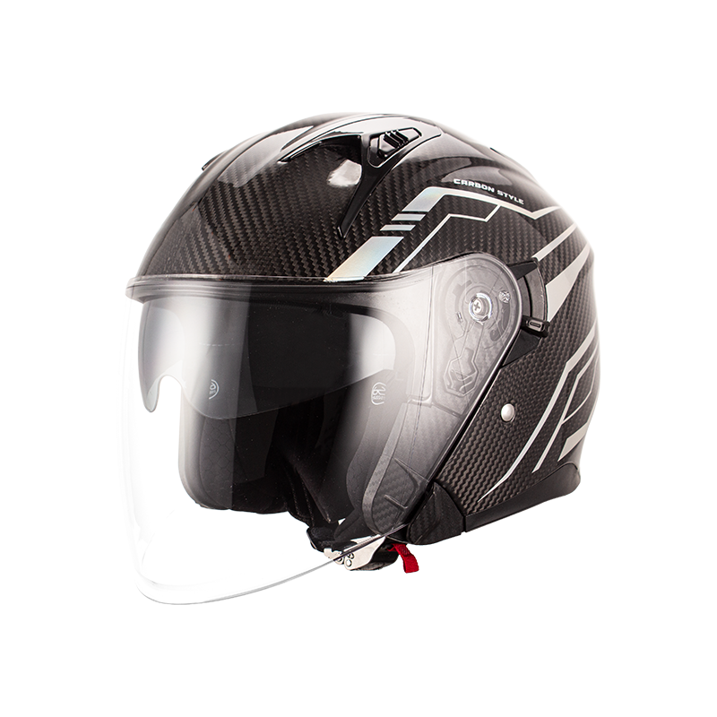 Carbon Fiber Open Face Motorcycle Helmet 
